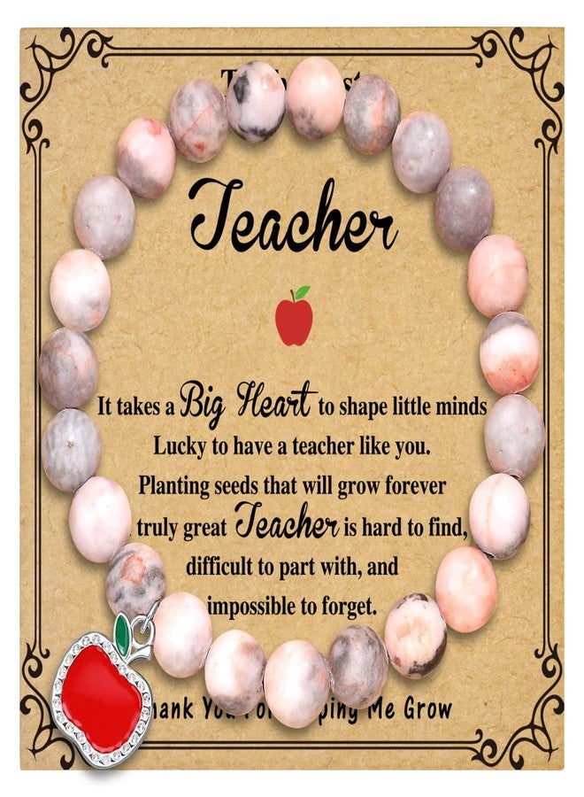 Vanleonet Teacher appreciation gifts,Teacher Day Gifts, Natural Stone Bracelet gifts for women - Image 1